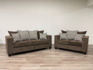 110 - Mocha Sofa & Loveseat