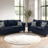 210 BLACK - 2PC Sofa and Loveseat Set