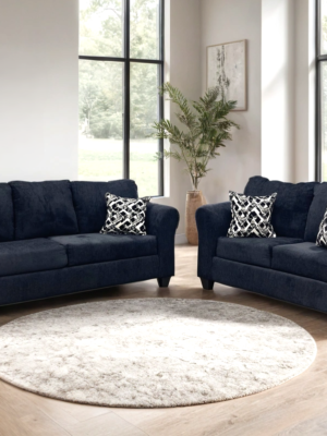 210 BLACK - 2PC Sofa and Loveseat Set