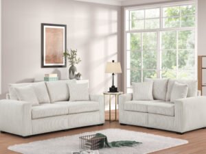 HH1125 Beige - Sofa & Loveseat Set