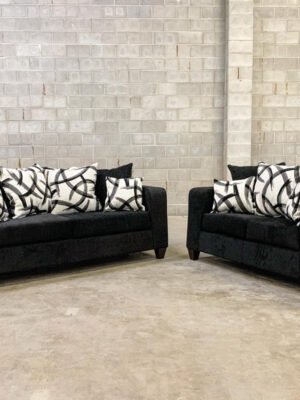 110 - Black Sofa & Loveseat Set