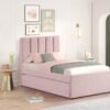 MAYA - Pink Twin, Full Platform Bed w/ Trundle