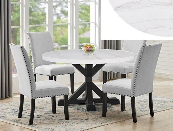 1320RD-5P/1320 VARLEY ROUND MARBLE DINING GROUP