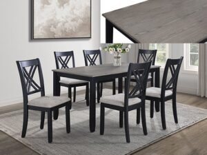 2430SET-LG ELOISE 7-PK DINETTE SET LIGHT GREY