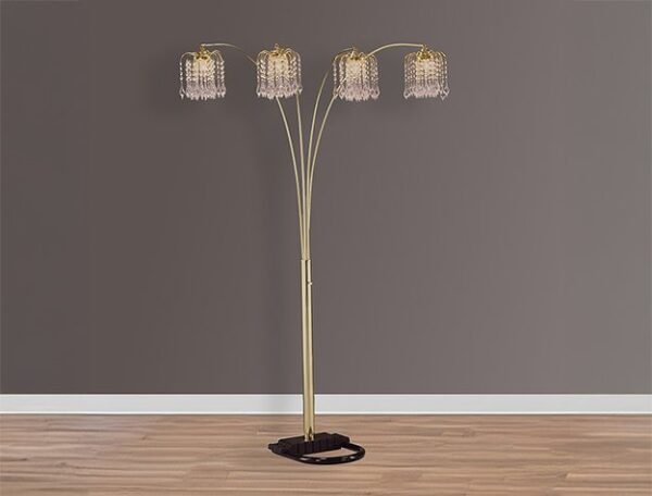 4893G RAIN DROP ARC LAMP 84"H GOLD