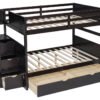 BB50 FULL/FULL Bunk Bed w/Twin Trundle + Staircase Storage