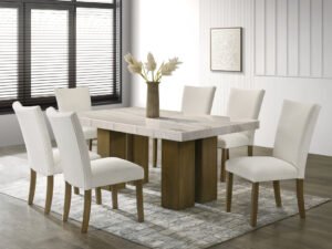 Capri10 - (GENUINE MARBLE) Table & 6-Chairs