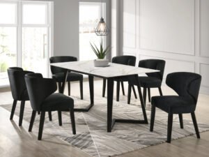 Hamilton Black Dining Table + 6 Chair Set