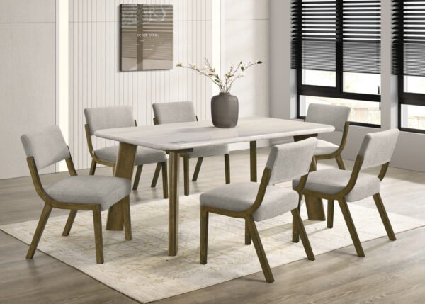 Parker10 - (GENUINE MARBLE) Table & 6-Chairs