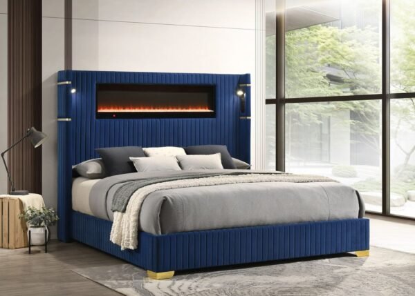 Romance2 Blue Platform Bed - Queen, King