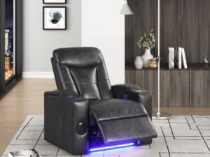 TOPGUN2 Black - Power Recliner (Bluetooth Speaker + Led Light)