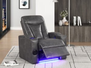 TOPGUN2 Dark Gray - Power Recliner (Bluetooth Speaker + Led Light)