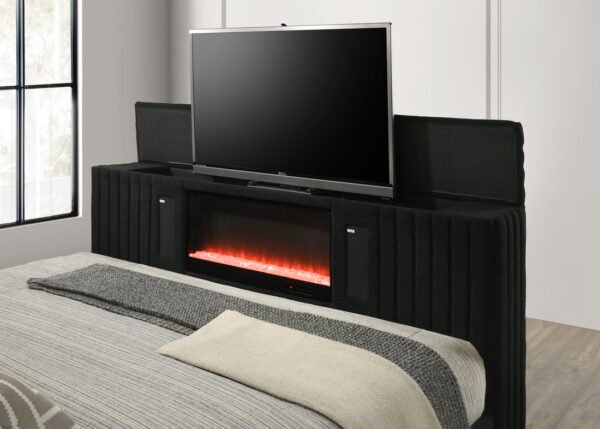 Villa Black Platform Bed - Queen, King