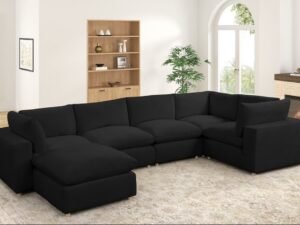 XLCLOUD BLACK2 Sectional + Ottoman Set
